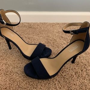 Micheal Kors navy blue ankle strap high heels size 8.